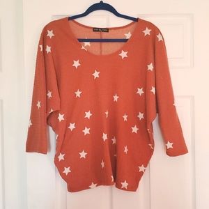 Kim & Cami Large Orange Batwing Shirt